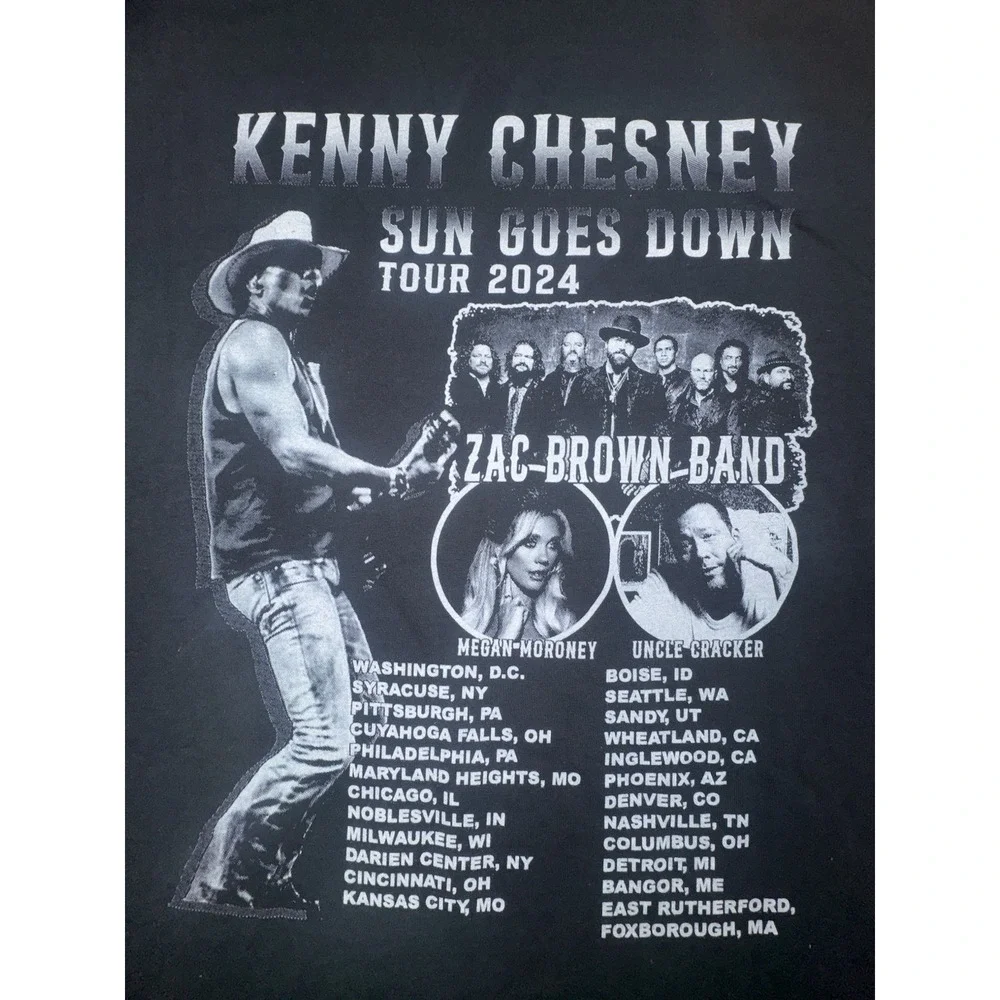 Kenny Chesney Zac Brown Band Sun Goes Down Tour 2024 T-shirt Size 2XL - Picture 7 of 7